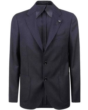 Lardini Textured Two-Button Blazer - Blue