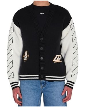 Off-White c/o Virgil Abloh Varsity Stripe Cardigan - Black