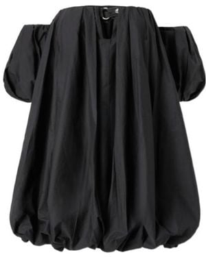 Pinko Off-Shoulder Pleated Mini Dress - Black