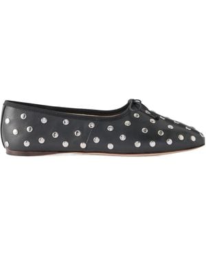 Loeffler Randall Studded Leather Ballet Flats - Black