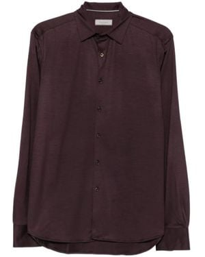 Canali Button-Fastening Long-Sleeve Shirt - Purple