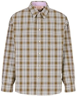 Marni Checked-Pattern Buttoned Shirt - Multicolour