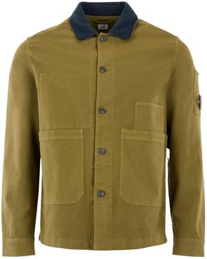 C.P. Company Solid Colour Button Overshirt - Green