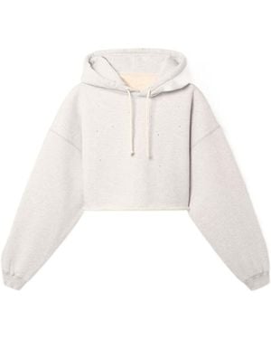Golden Goose Star Cropped Hoodie - White