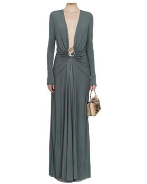 Christopher Esber Orica Embellished Ruched Long Sleeve Dress - Blue