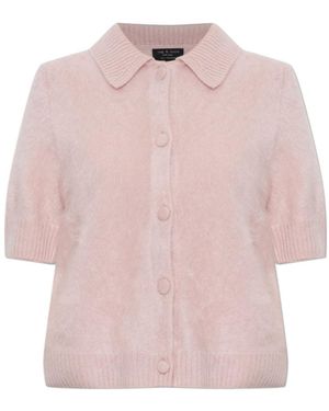Rag & Bone Short-Sleeve Knit Cardigan - Pink