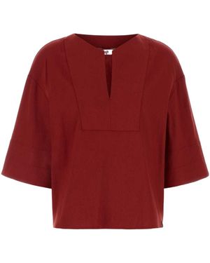 Max Mara Sospiro V-Neck Top - Red
