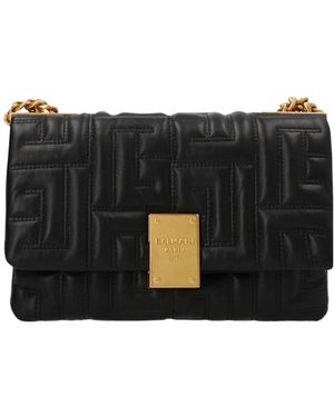 Balmain Pb Embossed Small Shoulder Bag - Black