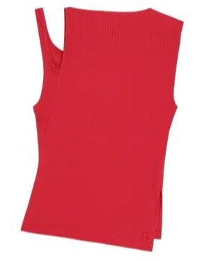 Courreges Courrges Oblique 90's Rib Top - Red