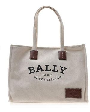 Bally Logo Tote Bag - Natural