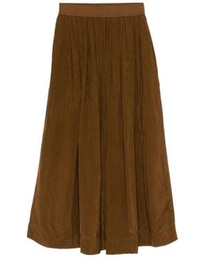 Uma Wang Elastic Waist Midi Skirt - Brown