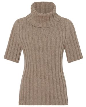 The Row Depinal Ribbed-Knit Turtleneck Jumper - Natural
