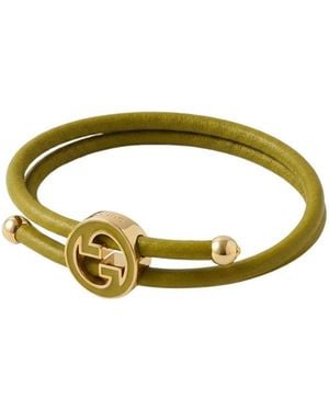 Gucci Bracelet With Enamel Round Interlocking G - Yellow