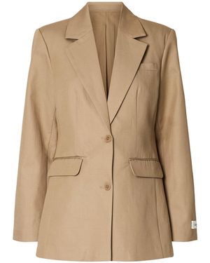 SELECTED Relaxed Fit Single-Breasted Blazer - Natural