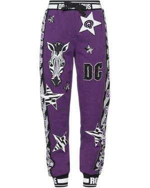 Dolce & Gabbana Coloured Suede Trousers - Purple