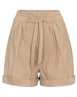 Isabel Marant Carius Suede Shorts - Natural