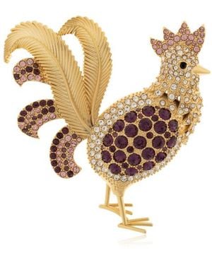 Dolce & Gabbana Sartoria Rooster Brooch - White