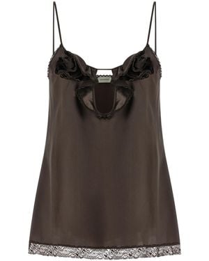 Magda Butrym 01 Lace Trim Camisole Top - Brown