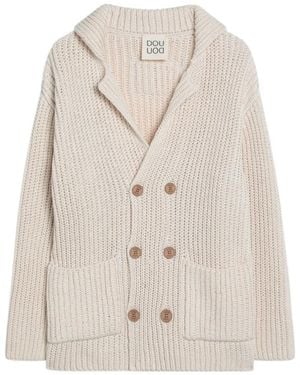 Douuod Double-Breasted Cardigan - White