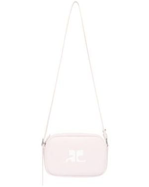 Courreges Reedition Leather Shoulder Bag - White