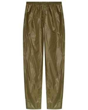 Ganni Logo Printed Elastic Waist Trousers - Green