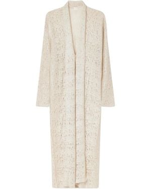 Ruohan Draped Open-Knit Cardigan - White