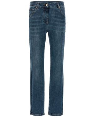 Brunello Cucinelli High-Waisted Skinny Jeans - Blue
