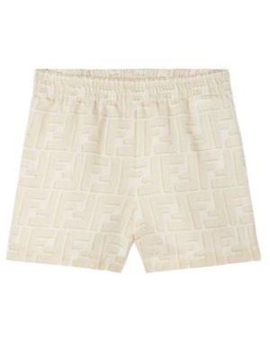 Fendi Logo-Print Shorts - Natural
