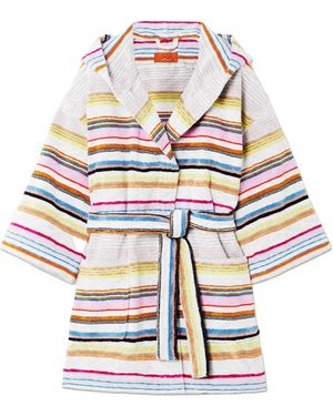 Missoni Moonshadow Striped Bathrobe - White