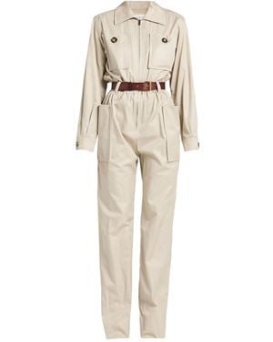 Saint Laurent Long Sleeves Jumpsuit - Natural