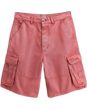 Dior Homme Logo Embroidered Cargo Bermuda Shorts
