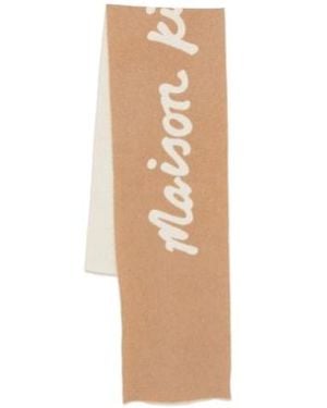 Maison Kitsuné Logo-Jacquard Scarf - White