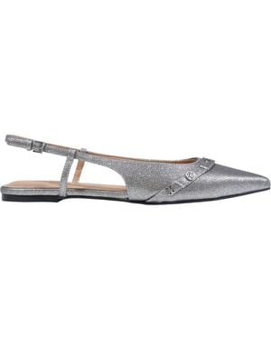 Guess Metallic-Effect Slingback Ballet Flats - White