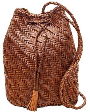 Dragon Diffusion Pompom Double Jump Bucket Bag - Brown