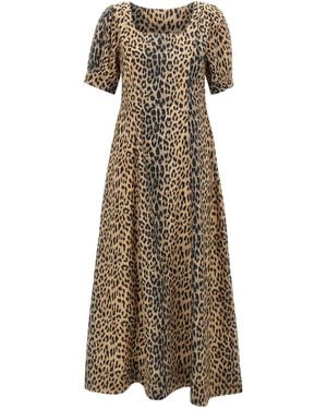 RIXO London Short-Sleeve Dress - Natural