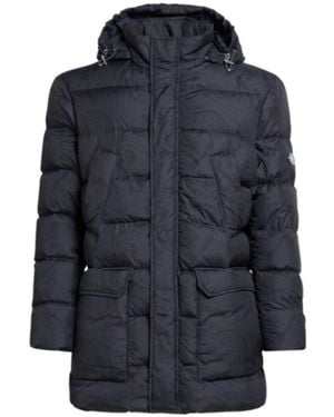 Etro Hooded Long Down Jacket - Blue
