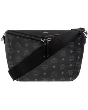 MCM Diamond 3D Medium Shoulder Bag - Black