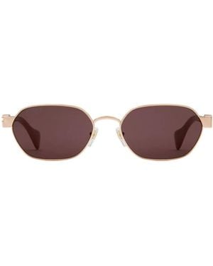 Gucci Eyewear Oval Frame Sunglasses - Multicolour