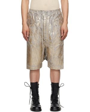 Rick Owens Hollywood Drawstring Pods Denim Shorts - Natural