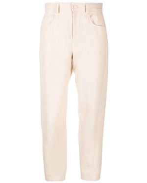 Stella McCartney Contrast Stitched Cropped Pants - Natural