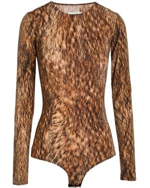MM6 by Maison Margiela Multi-colour Long-Sleeve Jumpsuit - Brown
