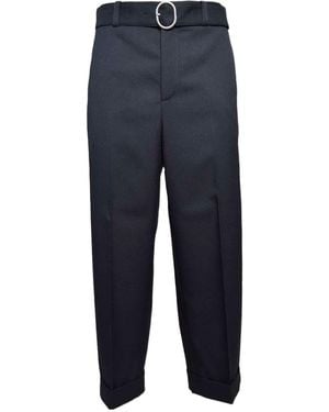 Jil Sander Straight-Leg Pleated Trousers - Blue