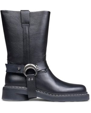 Marine Serre High Boots - Blue