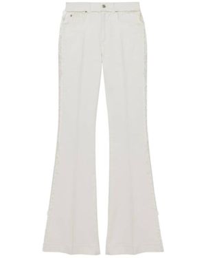 McQueen Raw Finish Flared Jeans - White
