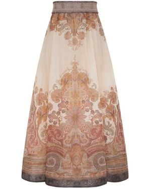 Zimmermann Illustration Midi Skirt - Multicolour