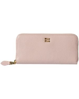 Miu Miu Large Leather Wallet - Pink