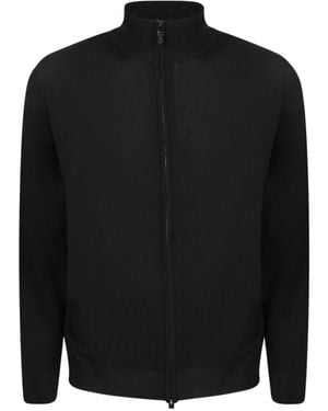 Canali Zip Cardigan - Black