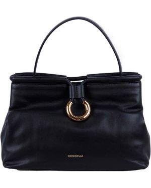 Coccinelle Logo Printed Tote Bag - Black