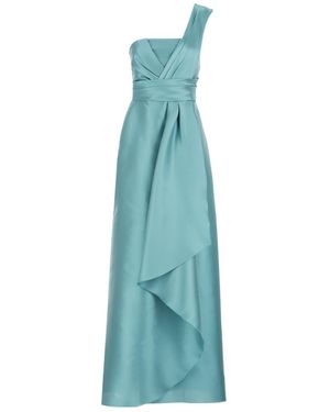 Alberta Ferretti Asymmetrical Pleated Shoulder Dress - Blue