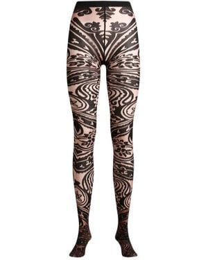 Etro Paisley Tattoo Tights - Black